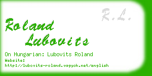 roland lubovits business card